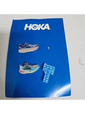 HOKA brand pins, featuring representations of popular running shoe modelsSet of